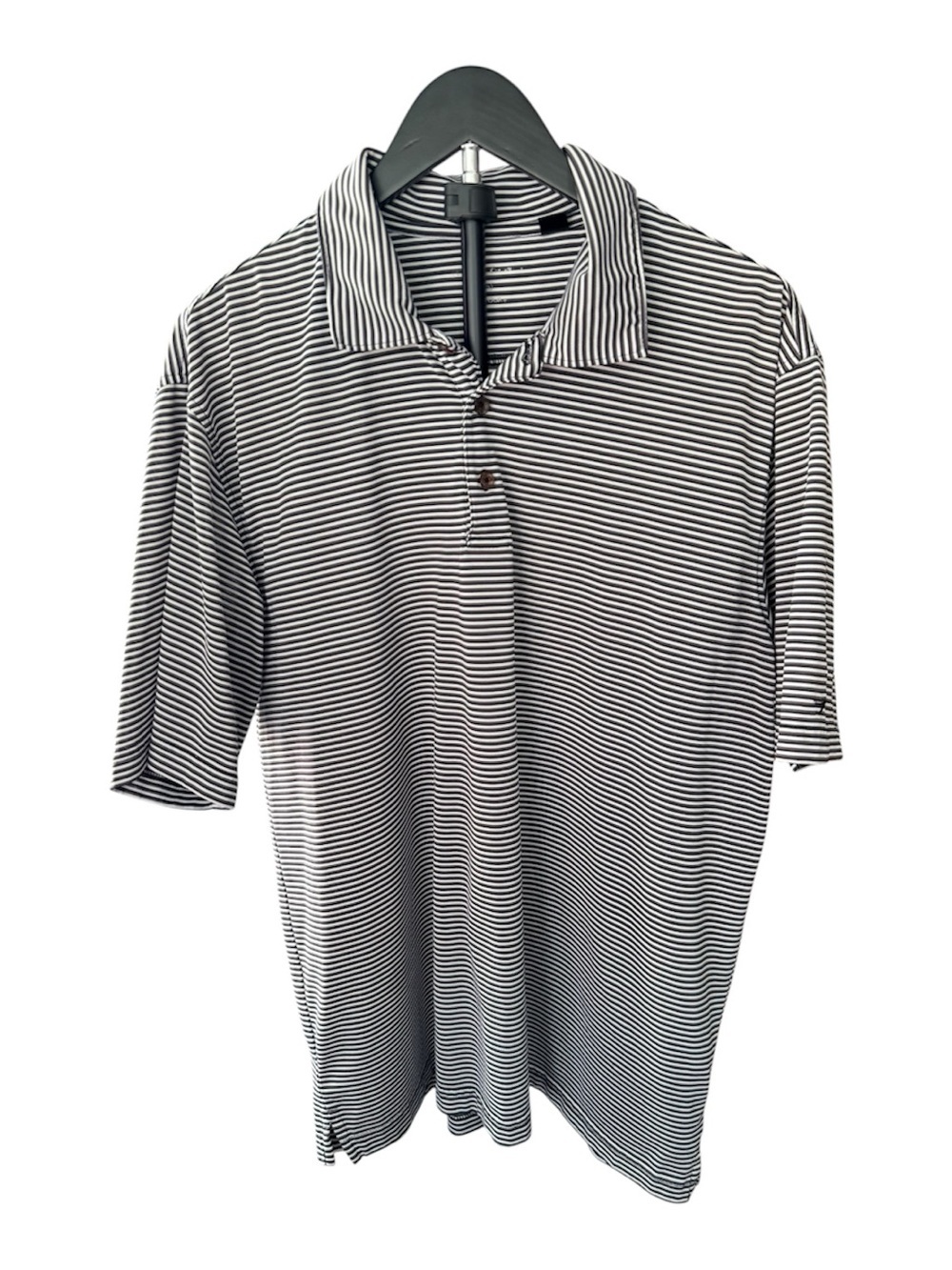 Tommy Bahama Men's Black, White, gray Stripe Polo Shirt w/ Dri Logic Size XL